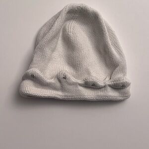 GAP White Knit Kids Hat with Cute Details